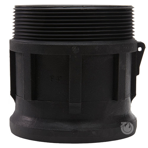 Plastic 4" Male Camlock x 4" Male NPT