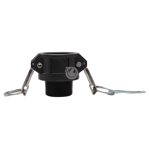 Plastic 1 1/2" Female Camlock x 1 1/2" Male NPT