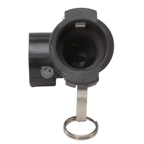 Plastic 1 1/2" Female Camlock x 1 1/2" Female NPT 90 Degree Elbow
