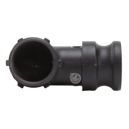 Plastic 1 1/2" Male Camlock x 1 1/2" Male NPT 90 Degree Elbow