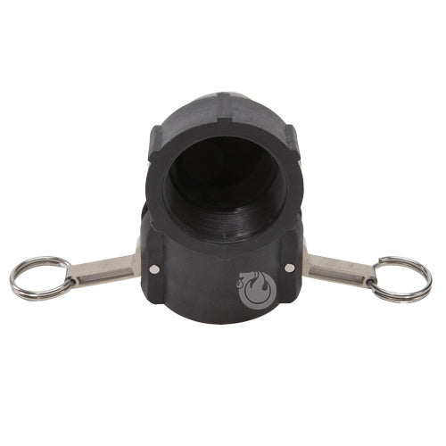 Plastic 2" Female Camlock x 2" Female NPT 90 Degree Elbow