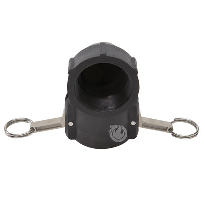 Plastic 2" Female Camlock x 2" Female NPT 90 Degree Elbow