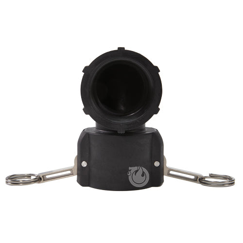 Plastic 2" Female Camlock x 2" Female NPT 90 Degree Elbow