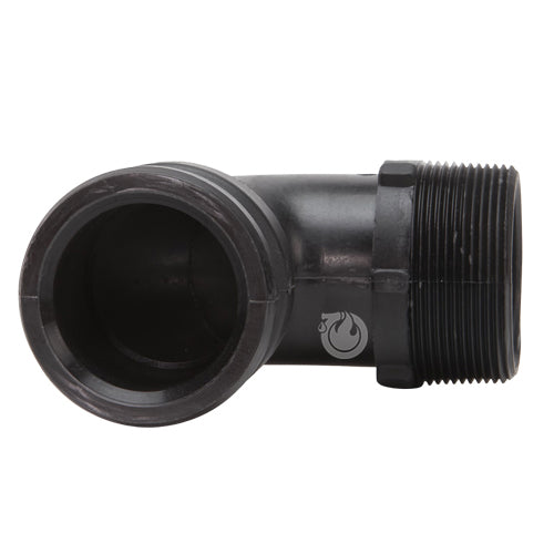 Plastic 2" Male Camlock x 2" Male NPT 90 Degree Elbow
