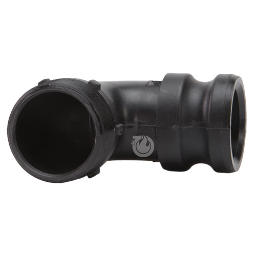 Plastic 2" Male Camlock x 2" Male NPT 90 Degree Elbow