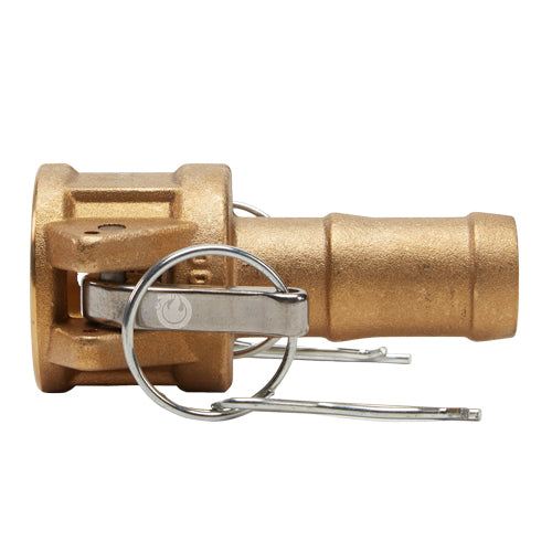 Brass 1 1/4" Female Camlock to Hose Shank
