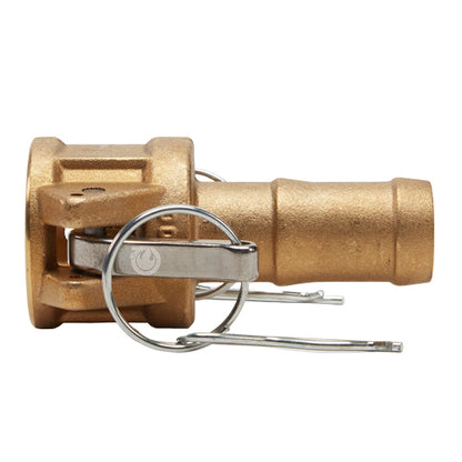 Brass 1 1/4" Female Camlock to Hose Shank