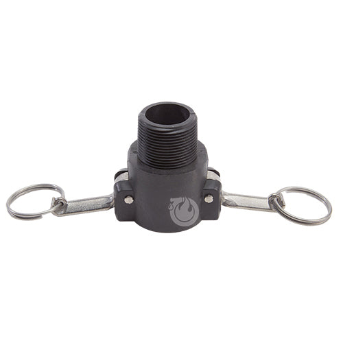 Plastic 1 1/4" Female Camlock x 1 1/4" Male BSP (USA)