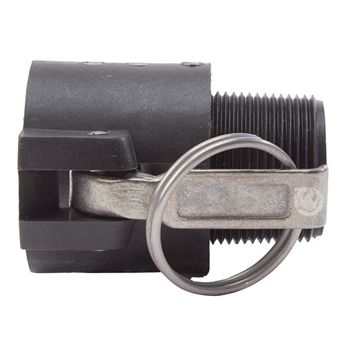 Plastic 1 1/4" Female Camlock x 1 1/4" Male BSP (USA)