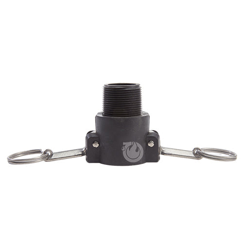 Plastic 1 1/4" Female Camlock x 1 1/4" Male BSP (USA)