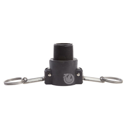Plastic 1 1/4" Female Camlock x 1 1/4" Male BSP (USA)