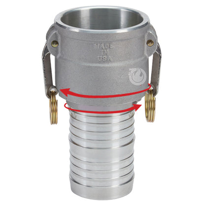 Aluminum 2" Swivel Female Camlock to Hose Shank (USA)