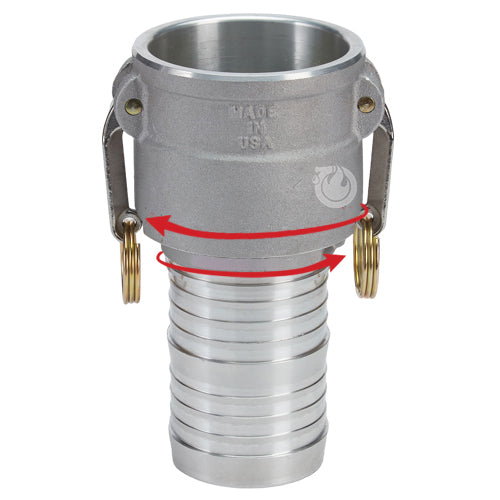 Aluminum 3" Swivel Female Camlock to Hose Shank (USA)