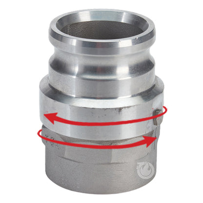 Aluminum 3" Swivel Male Camlock x 3" Female NPT (USA)