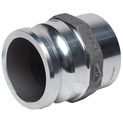 Aluminum 3" Male Camlock Fitting x 3" Schedule 40 Butt Weld Socket