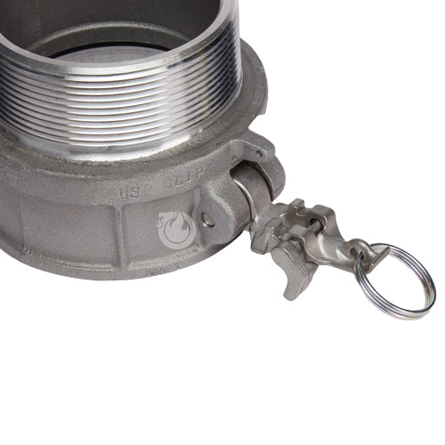Aluminum Locking 4" Female Camlock x 4" Male NPT (USA)