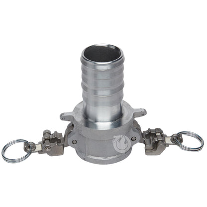 Aluminum Locking 1" Female Camlock Fitting x 1" Hose Shank (USA)