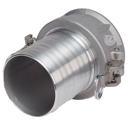 Aluminum Locking 6" Female Camlock Fitting x 6" Hose Shank (USA)