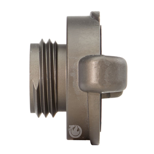 Aluminum 1" NH Male Quarter Turn with Red Plastic Nozzle