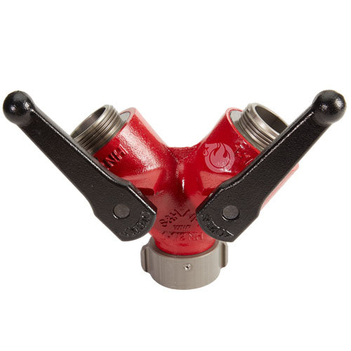 Forestry Aluminum 1 1/2" NH Inlet X (2) 1 1/2" NH Outlet Wye Valve