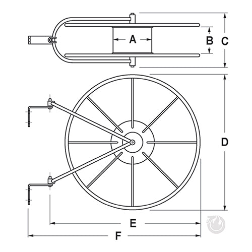 Red 1 1/2" Fire Hose Reel