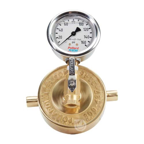 Aluminum 2 1/2" NH Pin Lug Cap Gauge With Bleeder Valve