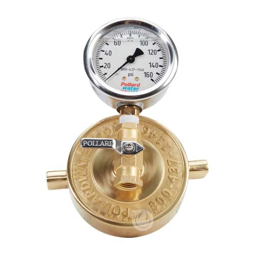 Aluminum 2 1/2" NH Pin Lug Cap Gauge With Bleeder Valve
