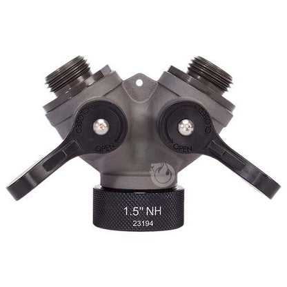 Aluminum 1 1/2" NH Inlet x (2) 1" NPSH Outlet