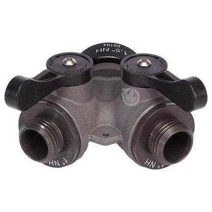 Aluminum 1 1/2" NH Inlet x (2) 1" NPSH Outlet