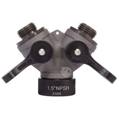 Aluminum 1 1/2" NPSH Inlet x (2) 1" NPSH Outlet