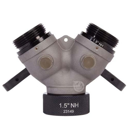 Aluminum 1 1/2" NH Inlet x (2) 1 1/2" NH Outlet