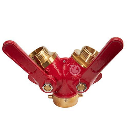 Brass 1 1/2" NH Inlet x (2) 1 1/2" NH Outlet