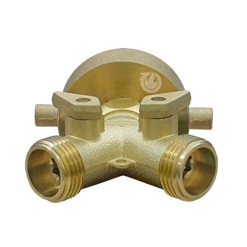 Brass 2 1/2" NH Inlet x (2) GHT Outlet