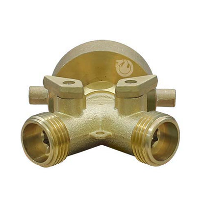 Brass 2 1/2" NH Inlet x (2) GHT Outlet