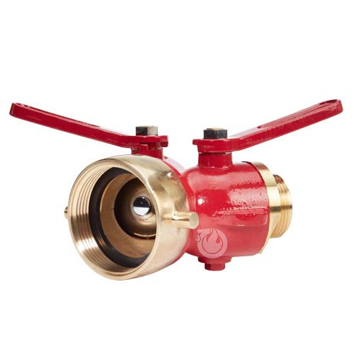 Brass Red 2 1/2" NH Inlet x (2) 1 1/2" NH Outlet