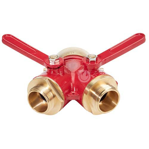 Brass Red 2 1/2" NH Inlet x (2) 1 1/2" NH Outlet
