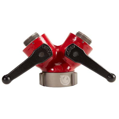 Forestry Aluminum 2 1/2" NH Inlet X (2) 1 1/2" NH Outlet Wye Valve