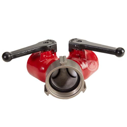 Forestry Aluminum 2 1/2" NH Inlet X (2) 1 1/2" NH Outlet Wye Valve