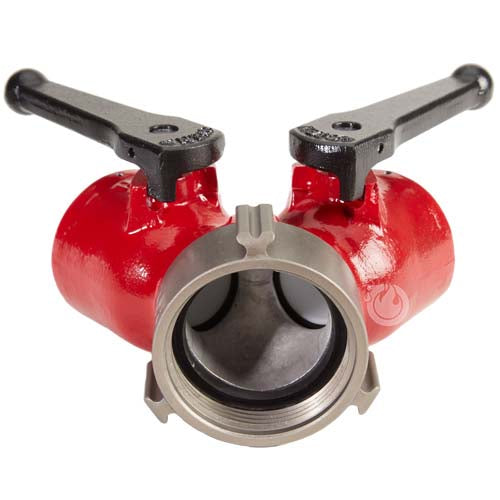 Forestry Aluminum 2 1/2" NH Inlet X (2) 1 1/2" NH Outlet Wye Valve