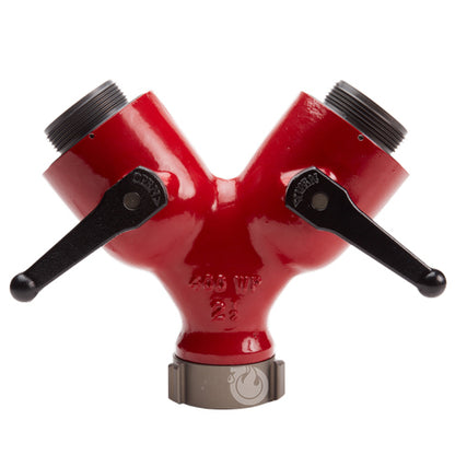 Forestry Aluminum 2 1/2" NH Inlet X (2) 2 1/2" NH Outlet Wye Valve