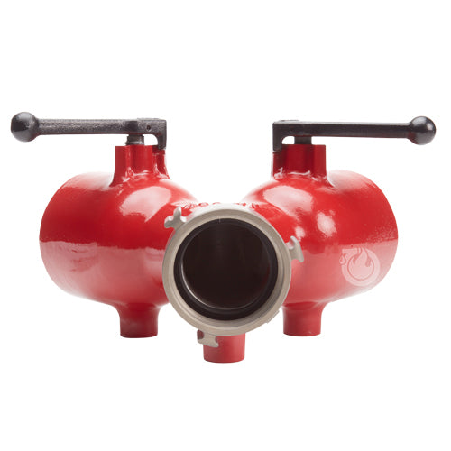 Forestry Aluminum 2 1/2" NH Inlet X (2) 2 1/2" NH Outlet Wye Valve