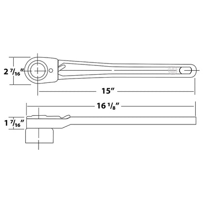 Heavy Duty Ratcheting Fire Hydrant Wrench (15 Inch)