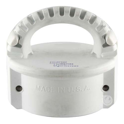 White 4" Food Grade Polypropylene Female Safety Bump Cap