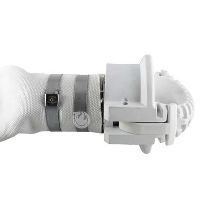 White 4" Food Grade Polypropylene Female Safety Bump Cap