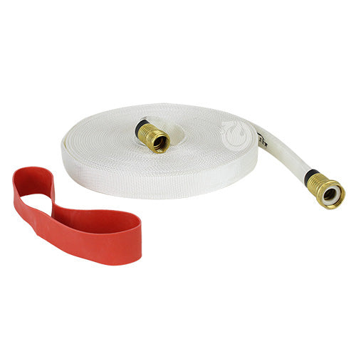 White 3/4" x 50' Forestry Hose / Rubber Band (USA Made)
