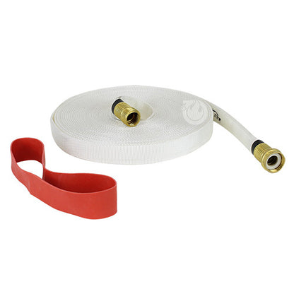White 3/4" x 50' Forestry Hose / Rubber Band (USA Made)
