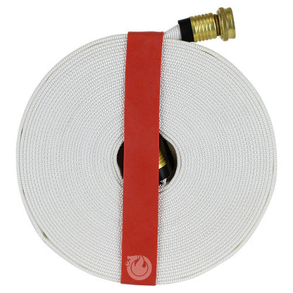 White 3/4" x 50' Forestry Hose / Rubber Band (USA Made)