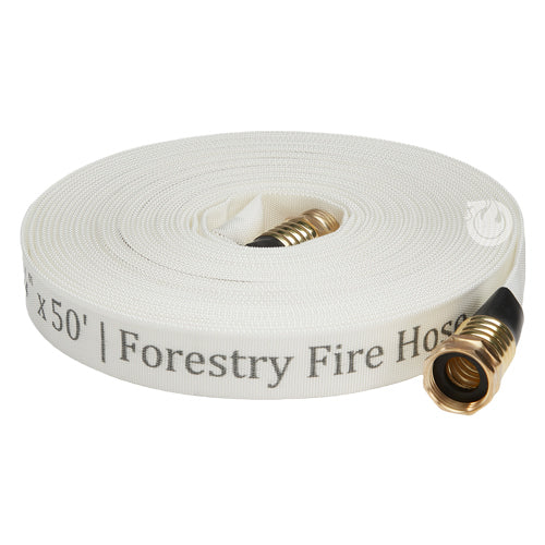 White 3/4" x 50' Forestry Hose / Rubber Band