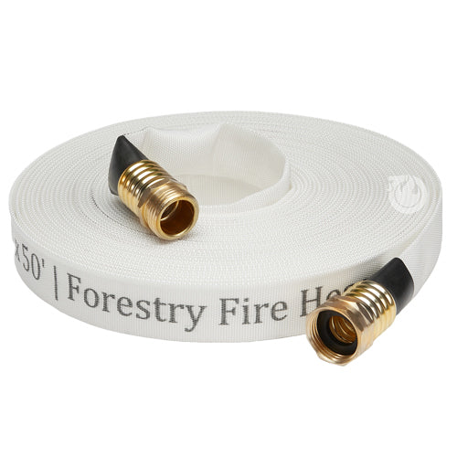 White 3/4" x 50' Forestry Hose / Rubber Band