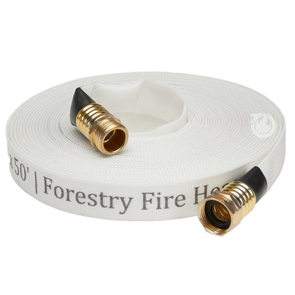White 3/4" x 50' Forestry Hose / Rubber Band